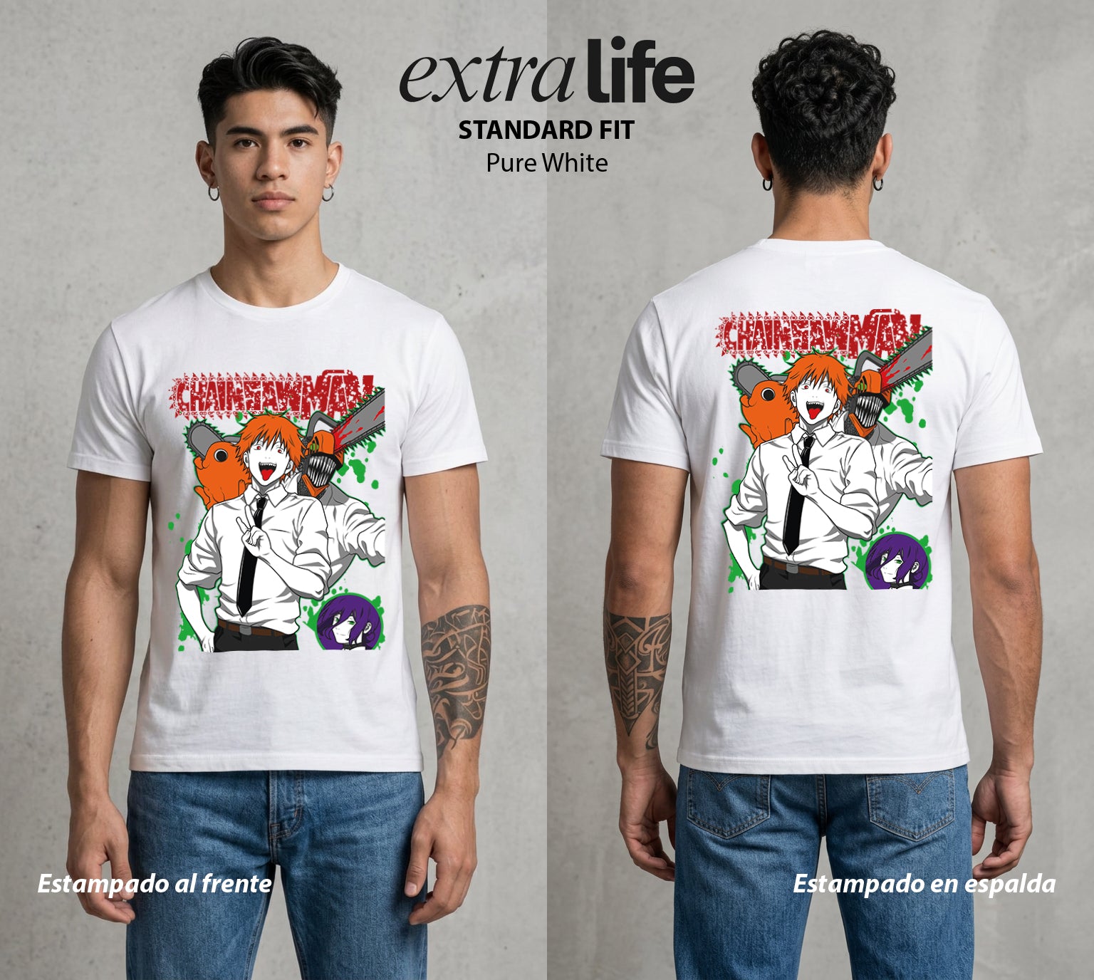 El Contrato Infernal | El Heroe de la Sierra #00403 - Playera Standard Fit | Pure White - Foto en modelo