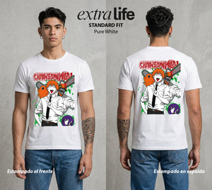 El Contrato Infernal | El Heroe de la Sierra #00403 - Playera Standard Fit | Pure White - Foto en modelo