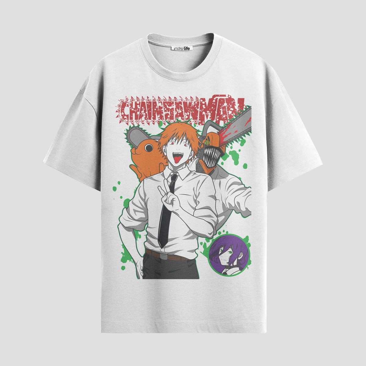 Playera urbana de anime y gaming ExtraLife MX, corte Classic Premium unisex ligero y transpirable en color Deep Black y Pure White, ropa de uso diario para gym y casual.