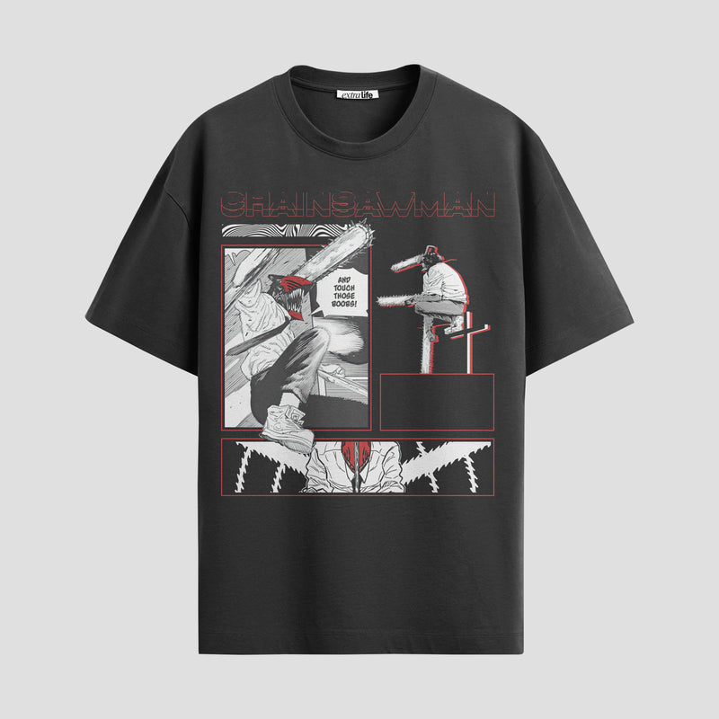 Playera urbana de anime y gaming ExtraLife MX, corte Standard Fit unisex ligero y transpirable en color Deep Black y Pure White, ropa de uso diario para gym y casual.