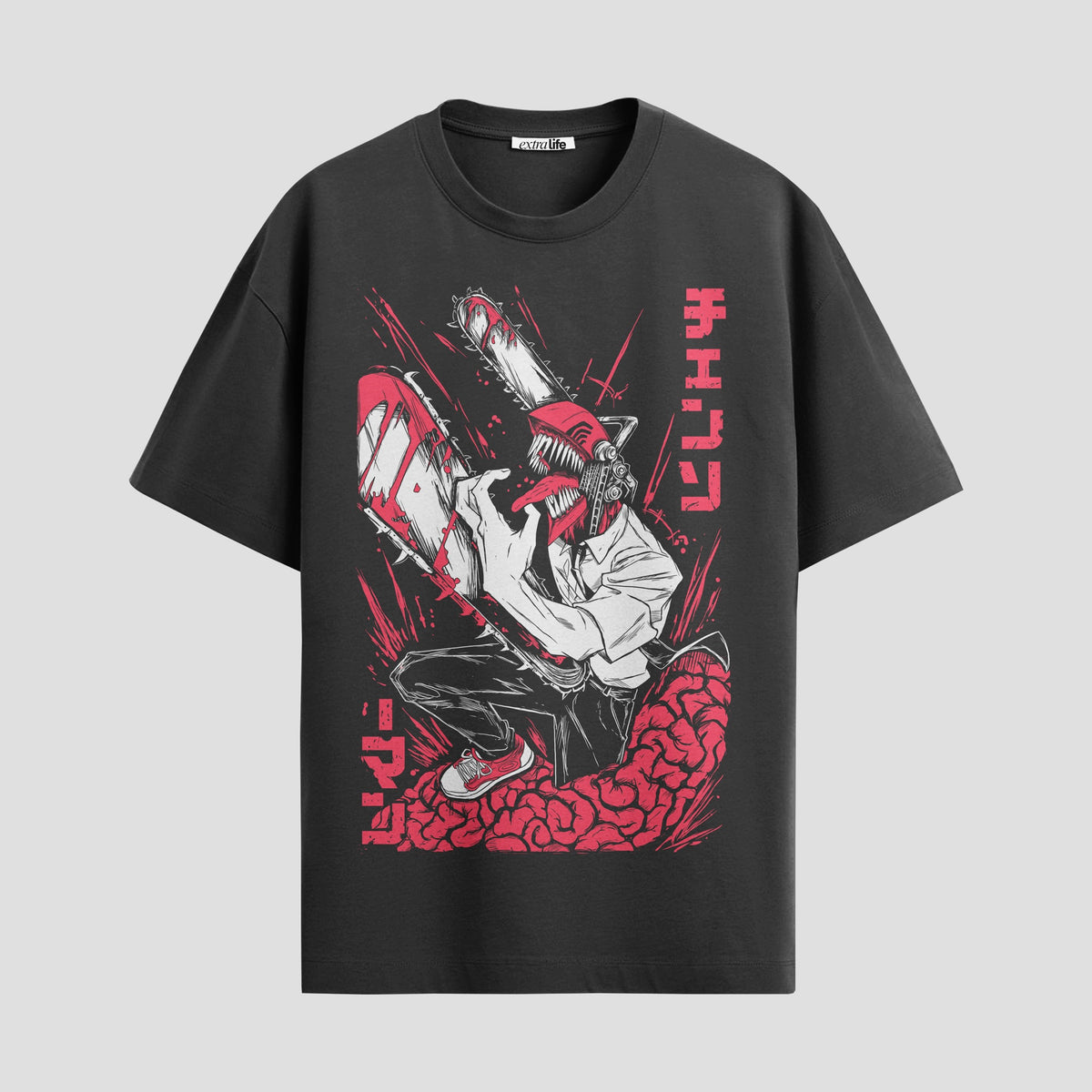 Playera urbana de anime y gaming ExtraLife MX, corte Classic Premium unisex ligero y transpirable en color Deep Black y Pure White, ropa de uso diario para gym y casual.