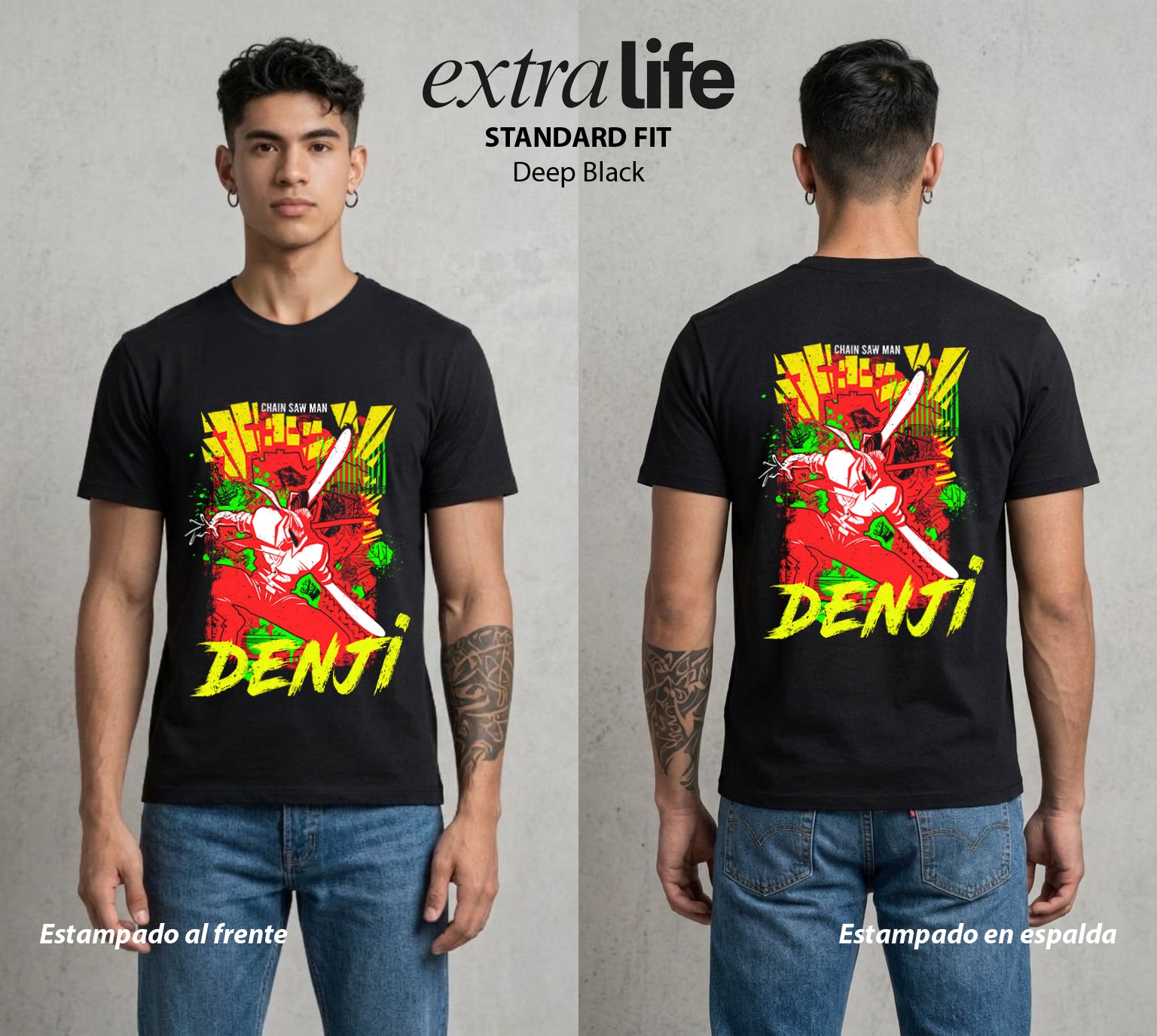 El Contrato Infernal | El Diablo Humano #00409 - Playera Standard Fit | Deep Black - Foto en modelo
