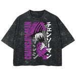 Playera streetwear premium de anime y gaming ExtraLife MX, corte boxy deluxe mineral wash heavyweight en color Acid Wash, moda urbana mexicana de culto.