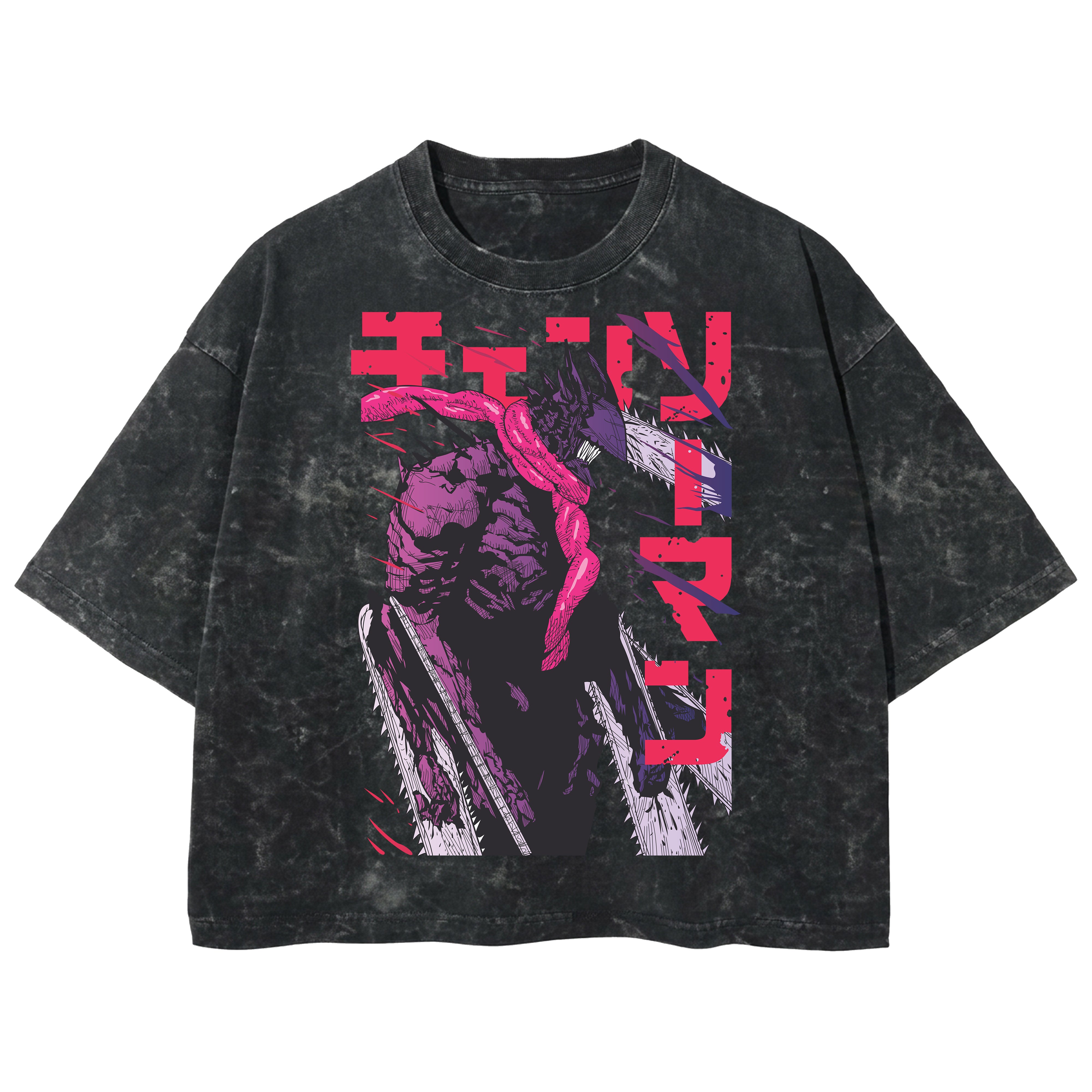Playera streetwear premium de anime y gaming ExtraLife MX, corte boxy deluxe mineral wash heavyweight en color Acid Wash, moda urbana mexicana de culto.