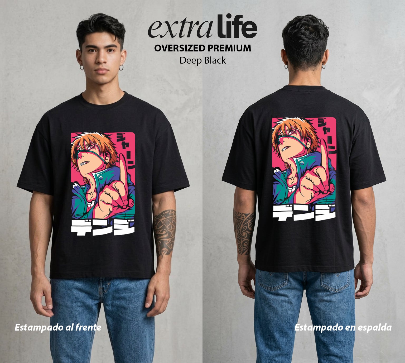 El Contrato Infernal | El Chico de la Sierra #00412 - Playera Oversized Premium | Deep Black - Foto en modelo