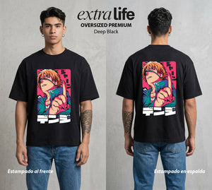 El Contrato Infernal | El Chico de la Sierra #00412 - Playera Oversized Premium | Deep Black - Foto en modelo