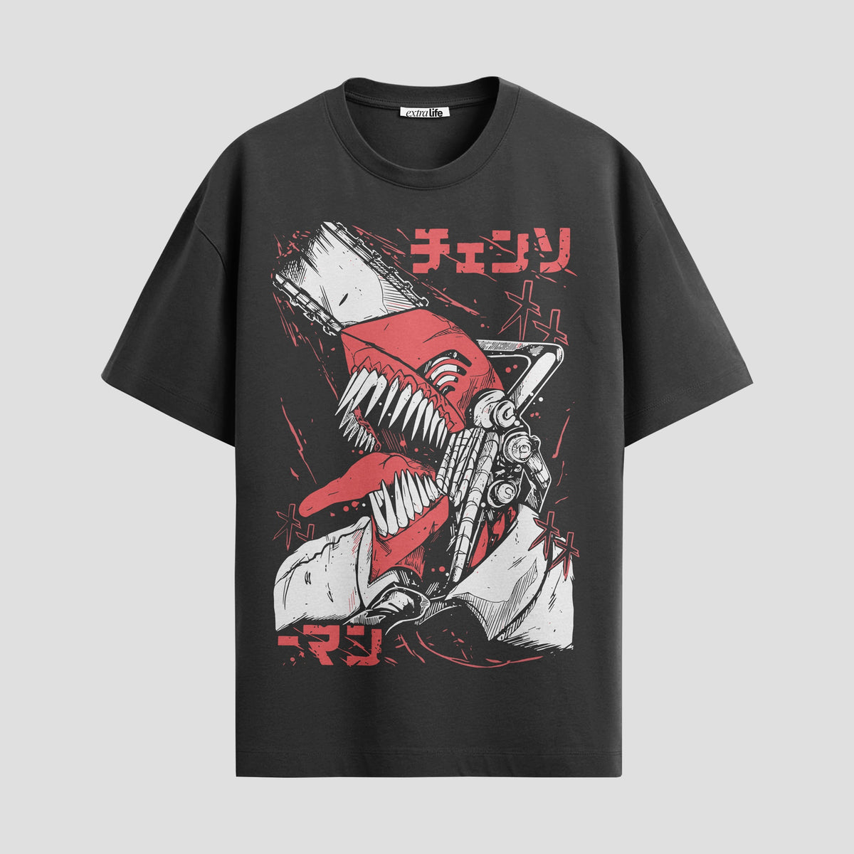 Playera urbana de anime y gaming ExtraLife MX, corte Classic Premium unisex ligero y transpirable en color Deep Black y Pure White, ropa de uso diario para gym y casual.