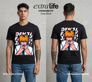 El Contrato Infernal | El Contrato con el Diablo #00414 - Playera Standard Fit | Deep Black - Foto en modelo