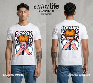 El Contrato Infernal | El Contrato con el Diablo #00414 - Playera Standard Fit | Pure White - Foto en modelo
