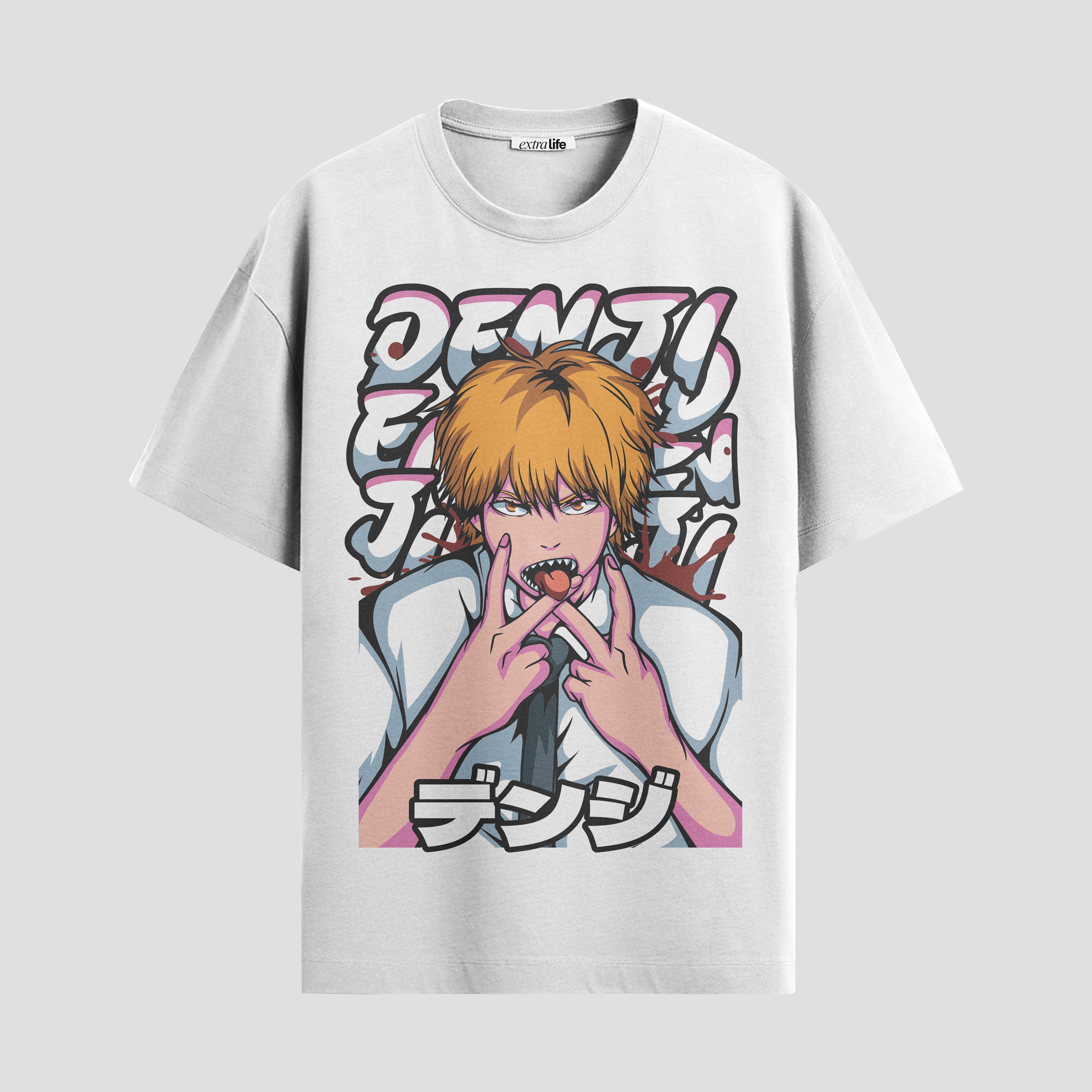 Playera urbana de anime y gaming ExtraLife MX, corte Standard Fit unisex ligero y transpirable en color Deep Black y Pure White, ropa de uso diario para gym y casual.