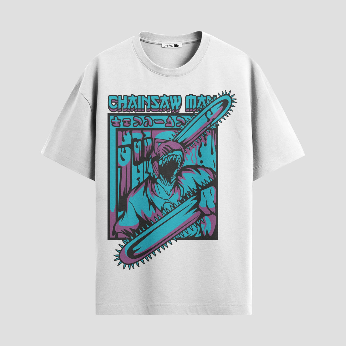 Playera urbana de anime y gaming ExtraLife MX, corte Classic Premium unisex ligero y transpirable en color Deep Black y Pure White, ropa de uso diario para gym y casual.