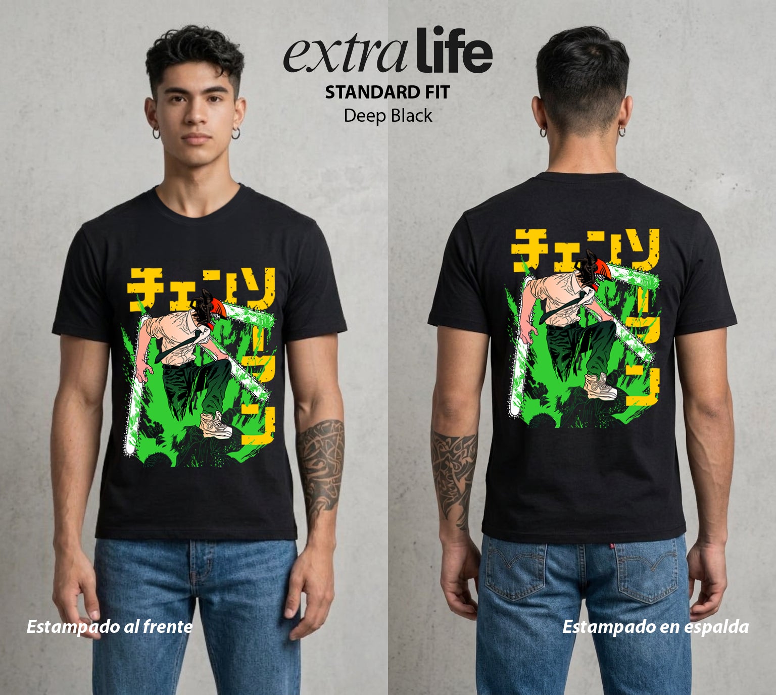 El Contrato Infernal | El Diablo Humano #00416 - Playera Standard Fit | Deep Black - Foto en modelo