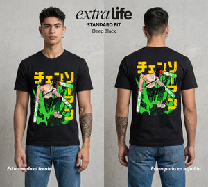 El Contrato Infernal | El Diablo Humano #00416 - Playera Standard Fit | Deep Black - Foto en modelo