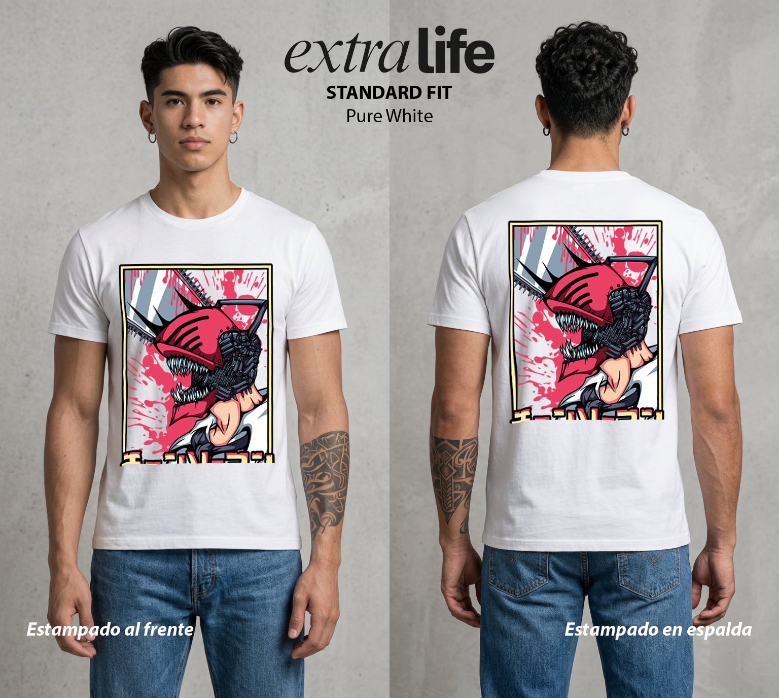 El Contrato Infernal | El Heroe de la Sierra #00417 - Playera Standard Fit | Pure White - Foto en modelo
