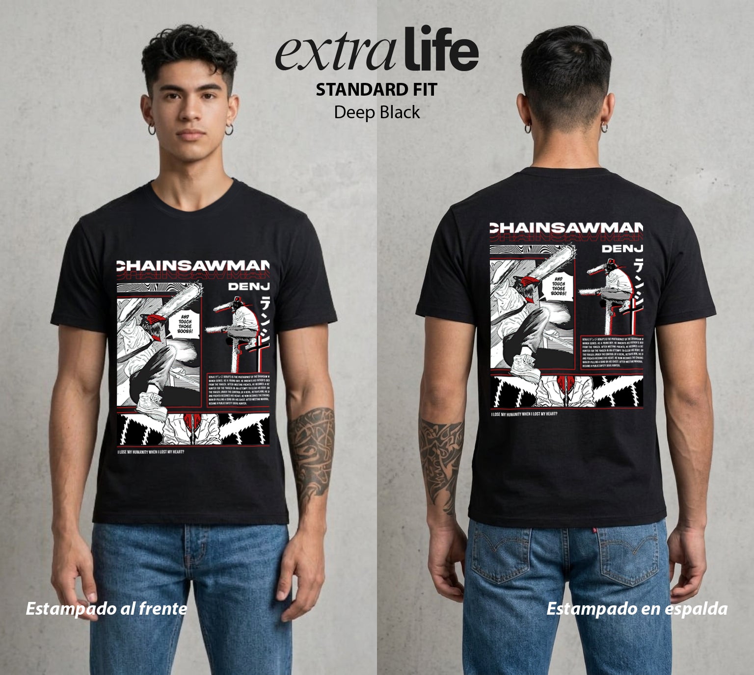 El Contrato Infernal | El Chico de la Sierra #00419 - Playera Standard Fit | Deep Black - Foto en modelo