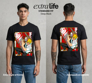 El Contrato Infernal | El Contrato con el Diablo #00421 - Playera Standard Fit | Deep Black - Foto en modelo