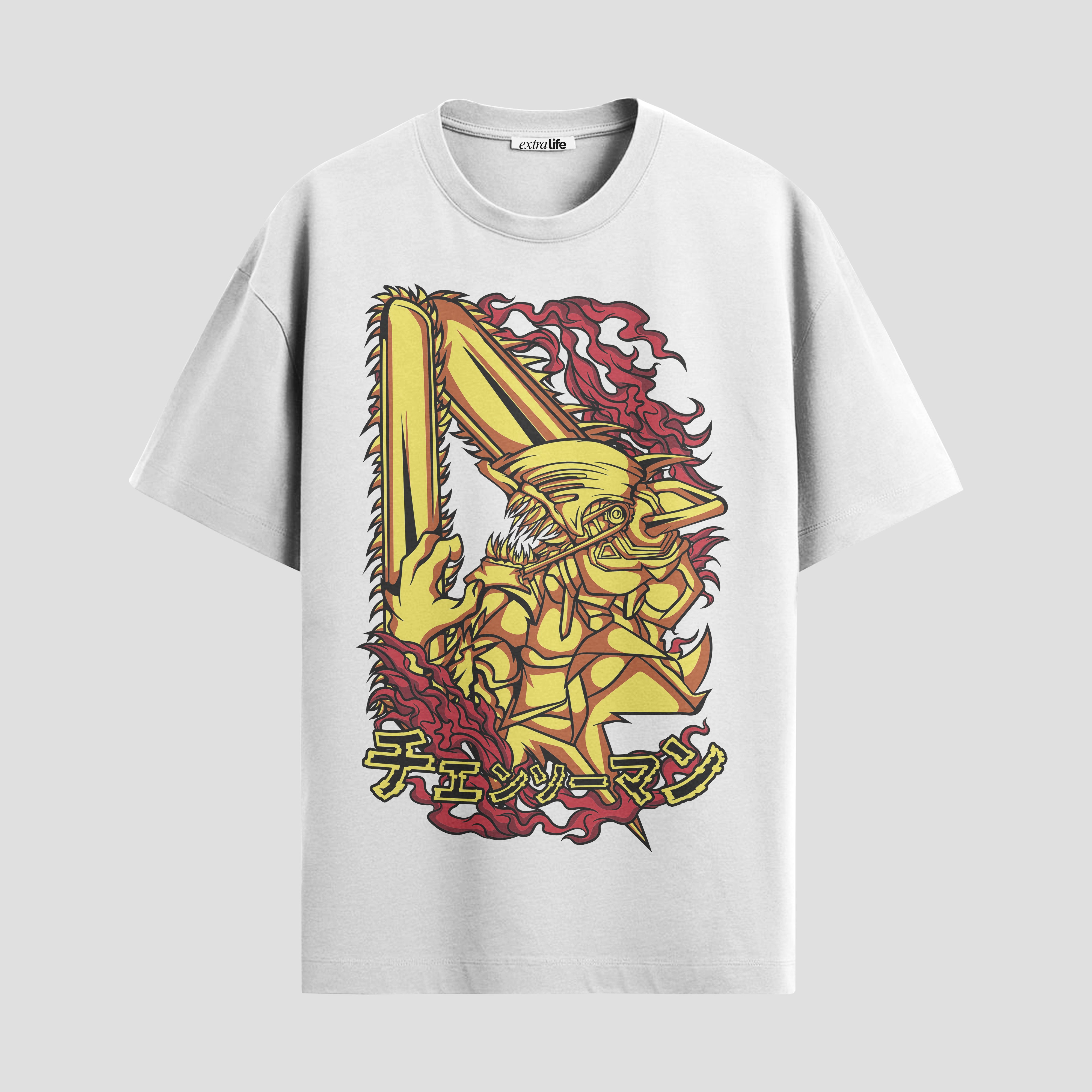 Playera urbana de anime y gaming ExtraLife MX, corte Standard Fit unisex ligero y transpirable en color Deep Black y Pure White, ropa de uso diario para gym y casual.