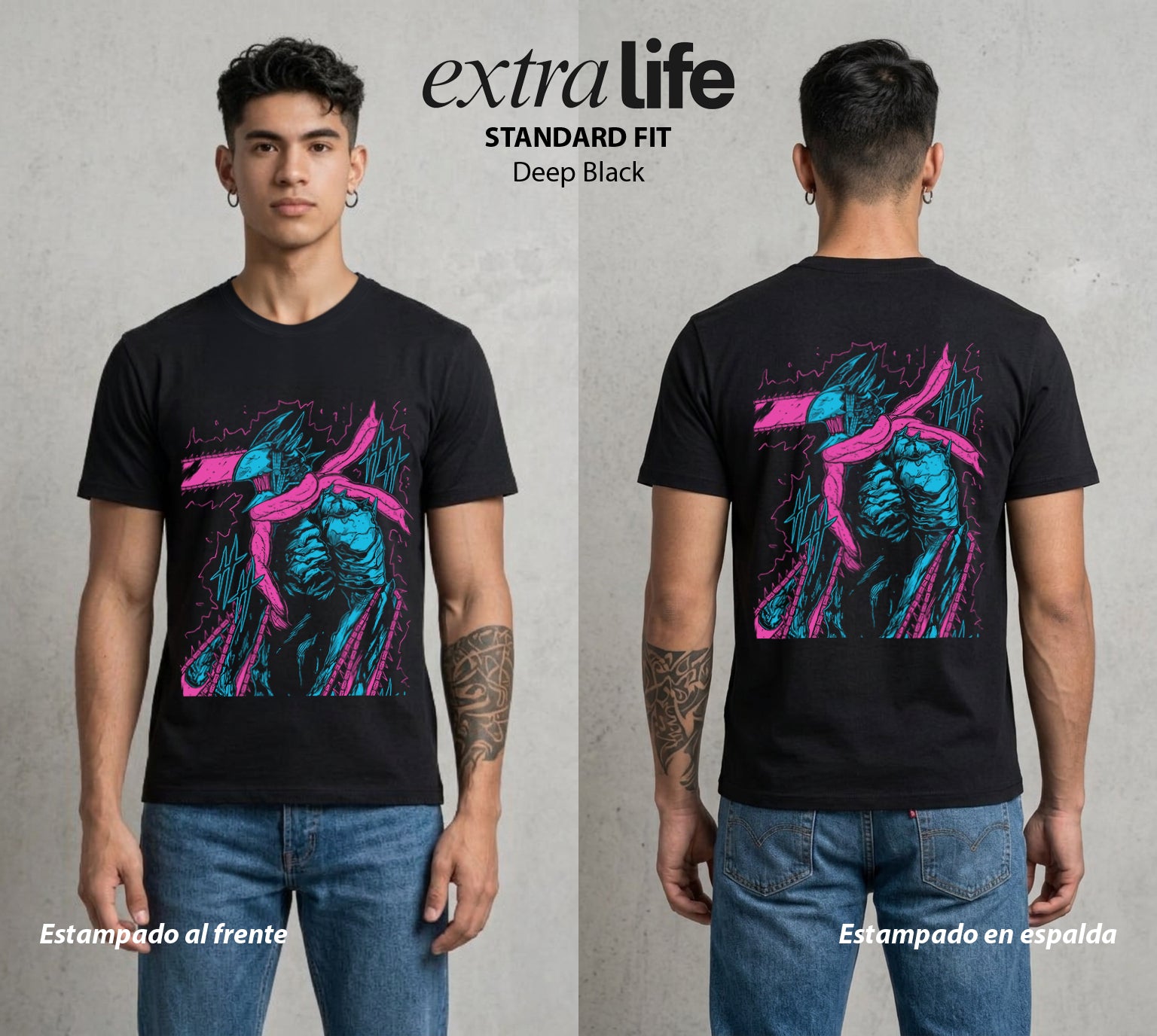 El Contrato Infernal | El Heroe de la Sierra #00424 - Playera Standard Fit | Deep Black - Foto en modelo