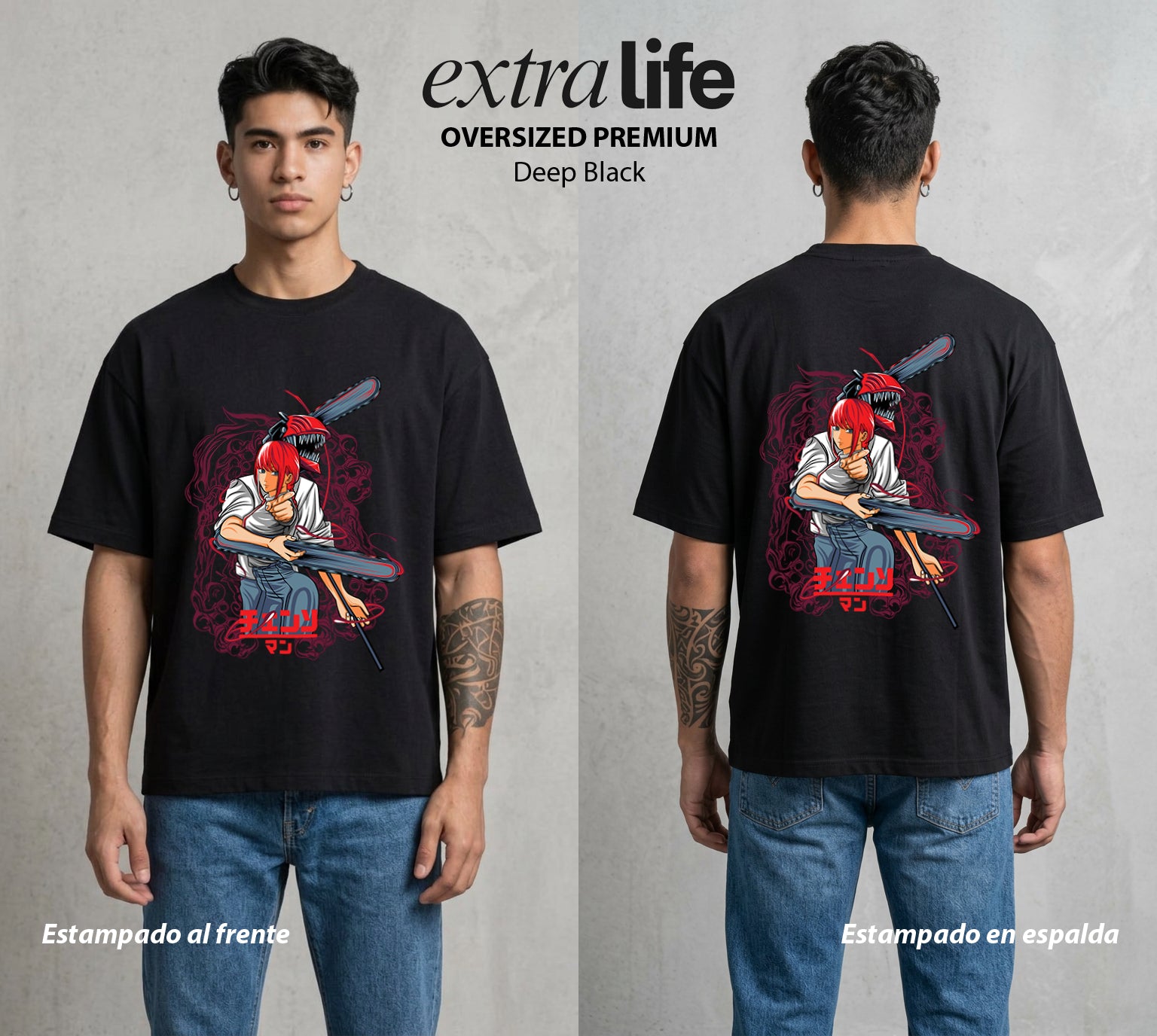 El Contrato Infernal | El Control Absoluto #00425 - Playera Oversized Premium | Deep Black - Foto en modelo