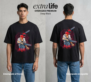 El Contrato Infernal | El Control Absoluto #00425 - Playera Oversized Premium | Deep Black - Foto en modelo