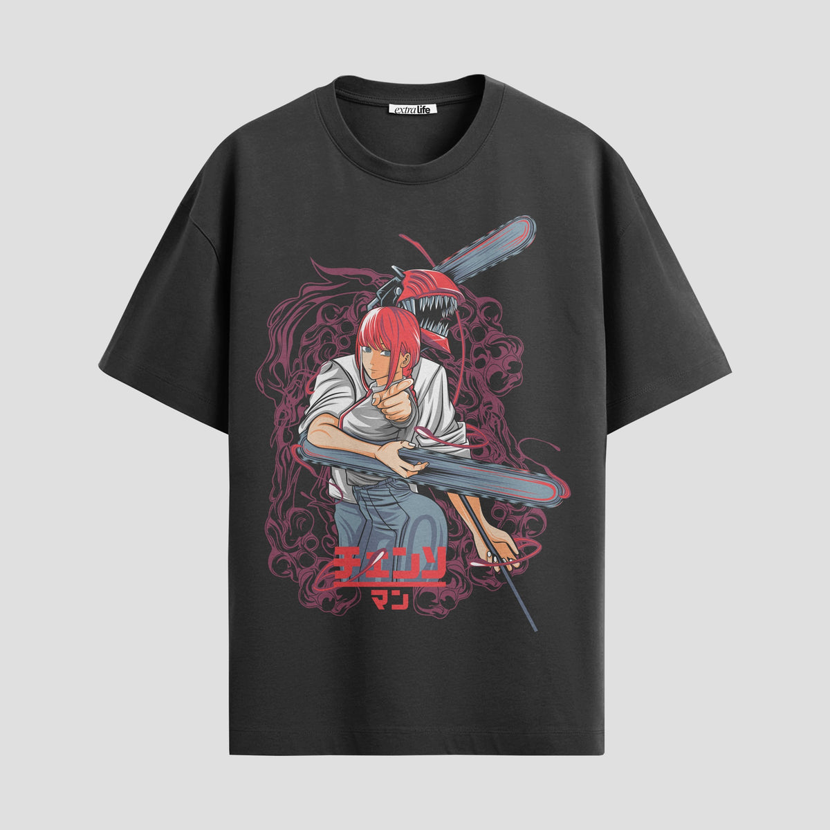 Playera urbana de anime y gaming ExtraLife MX, corte Classic Premium unisex ligero y transpirable en color Deep Black y Pure White, ropa de uso diario para gym y casual.
