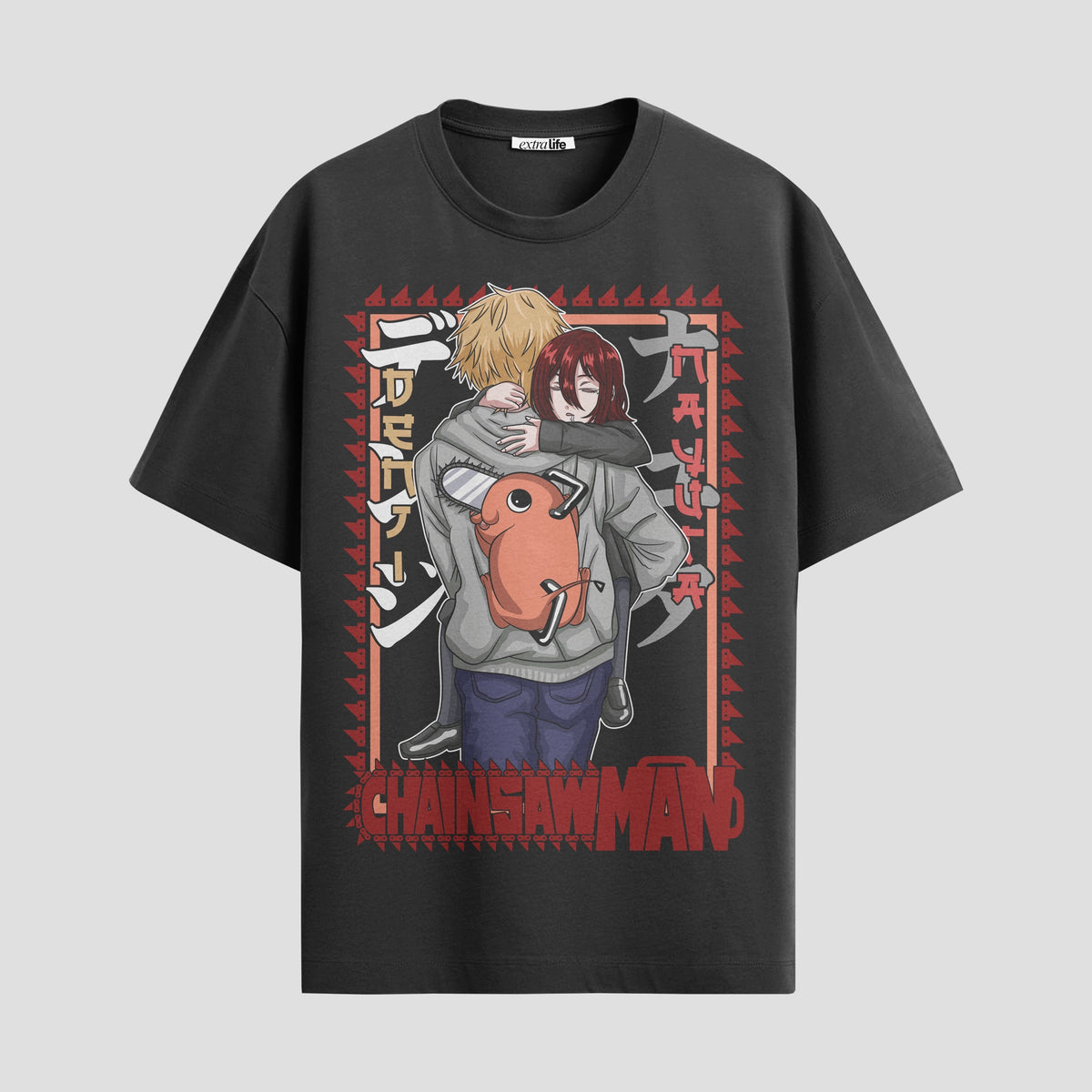 Playera urbana de anime y gaming ExtraLife MX, corte Classic Premium unisex ligero y transpirable en color Deep Black y Pure White, ropa de uso diario para gym y casual.