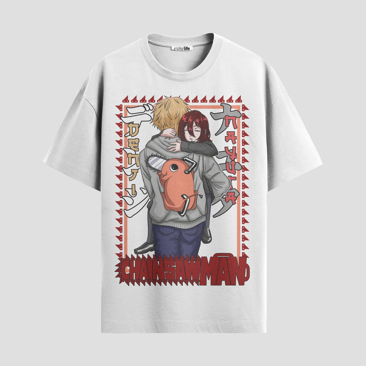 Playera urbana de anime y gaming ExtraLife MX, corte Classic Premium unisex ligero y transpirable en color Deep Black y Pure White, ropa de uso diario para gym y casual.