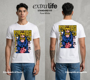 El Contrato Infernal | La Sangre del Diablo #00427 - Playera Standard Fit | Pure White - Foto en modelo