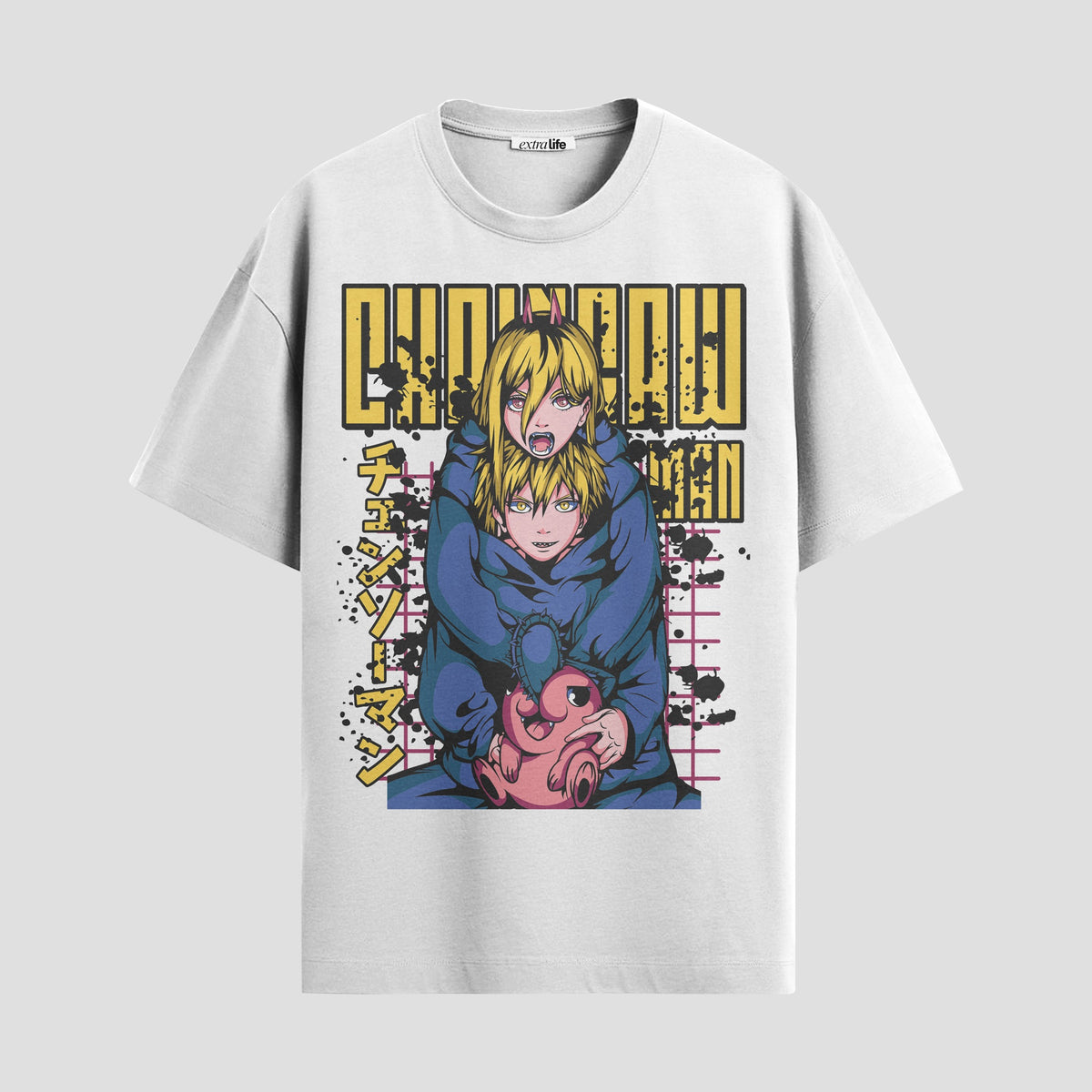 Playera urbana de anime y gaming ExtraLife MX, corte Classic Premium unisex ligero y transpirable en color Deep Black y Pure White, ropa de uso diario para gym y casual.