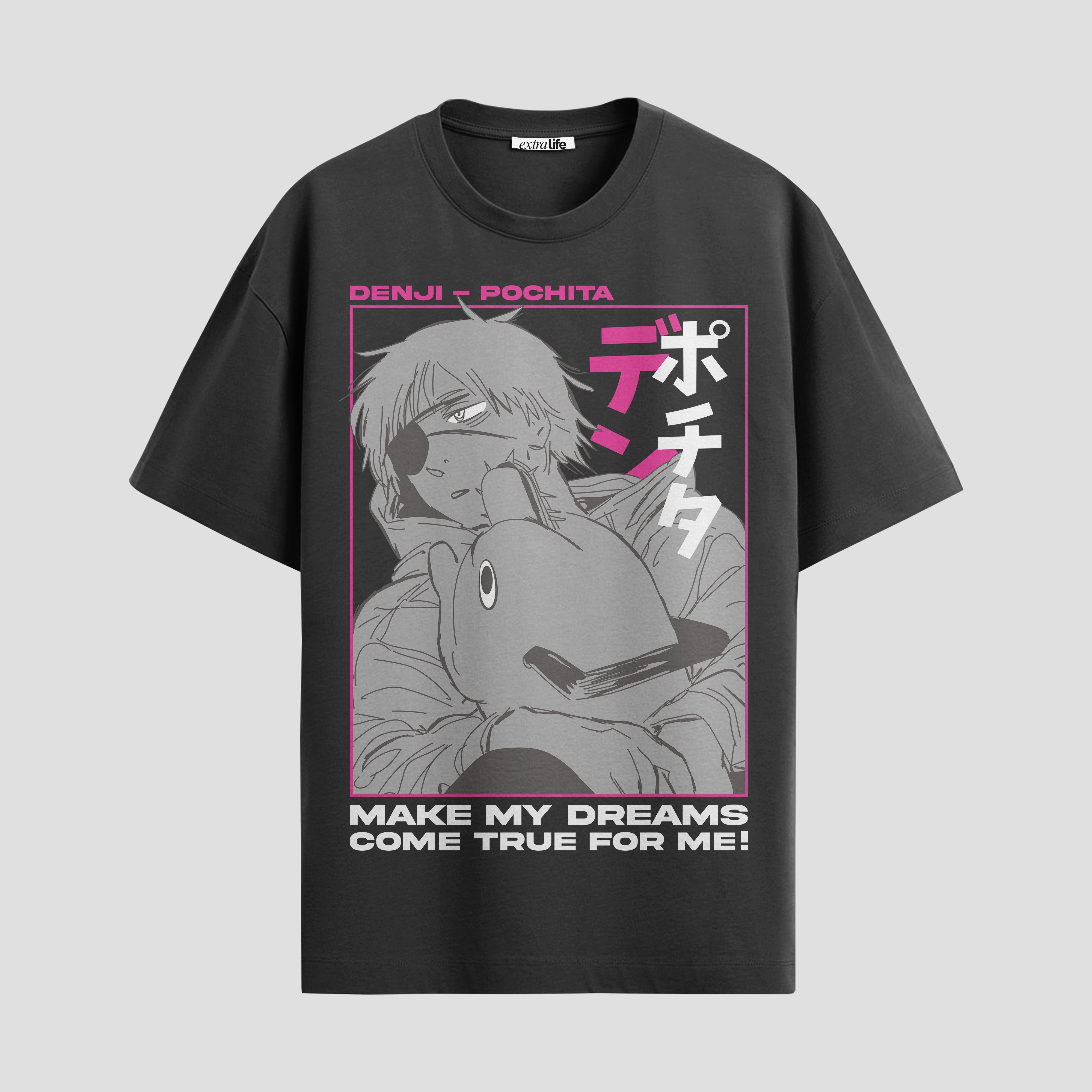 Playera urbana de anime y gaming ExtraLife MX, corte Standard Fit unisex ligero y transpirable en color Deep Black y Pure White, ropa de uso diario para gym y casual.