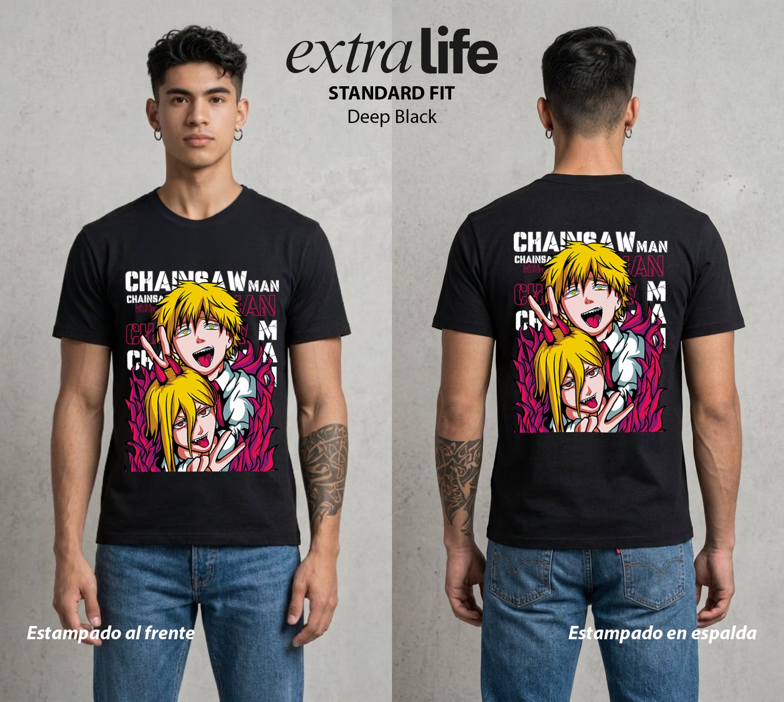 El Contrato Infernal | La Sangre del Diablo #00429 - Playera Standard Fit | Deep Black - Foto en modelo