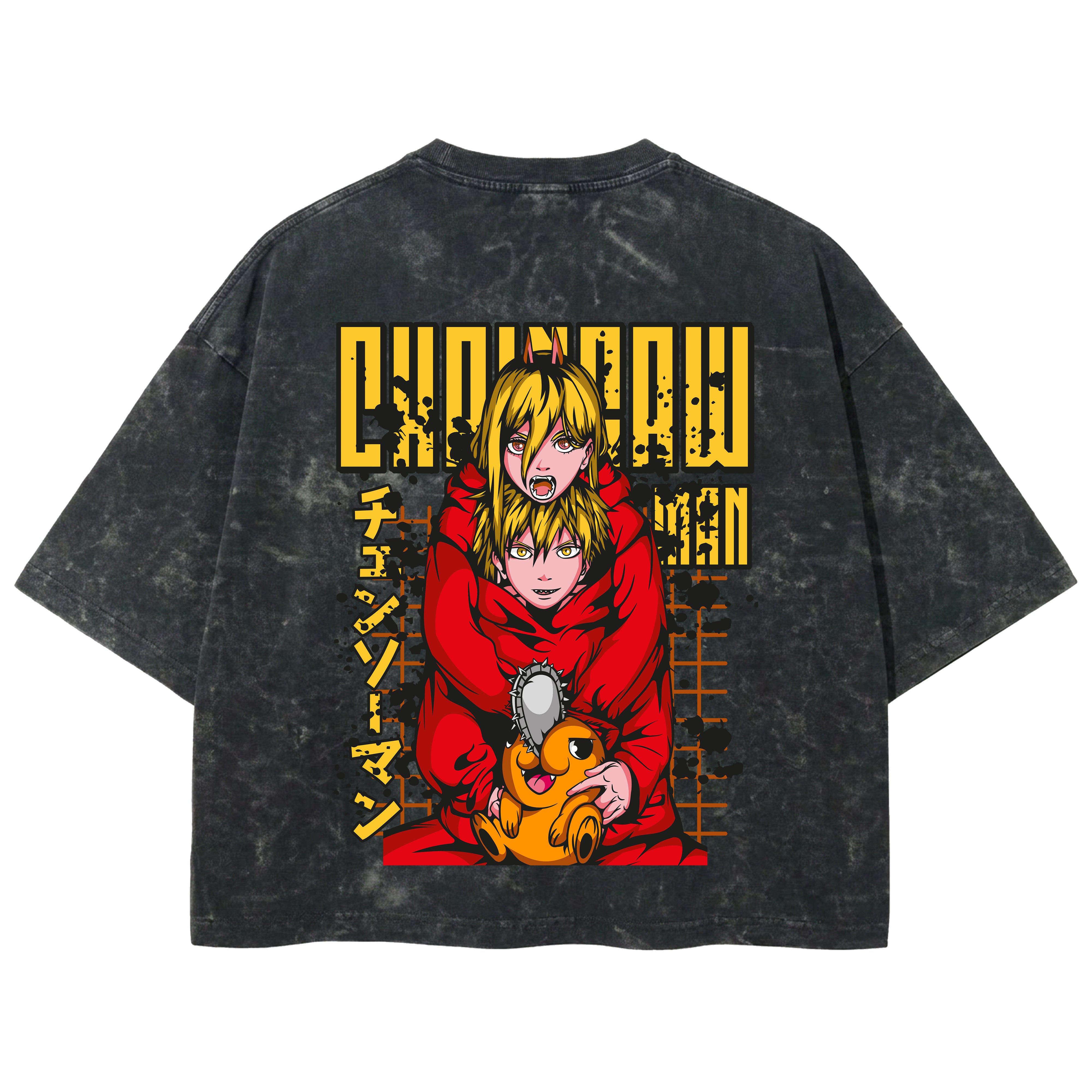 Playera streetwear premium de anime y gaming ExtraLife MX, corte boxy deluxe mineral wash heavyweight en color Acid Wash, moda urbana mexicana de culto.