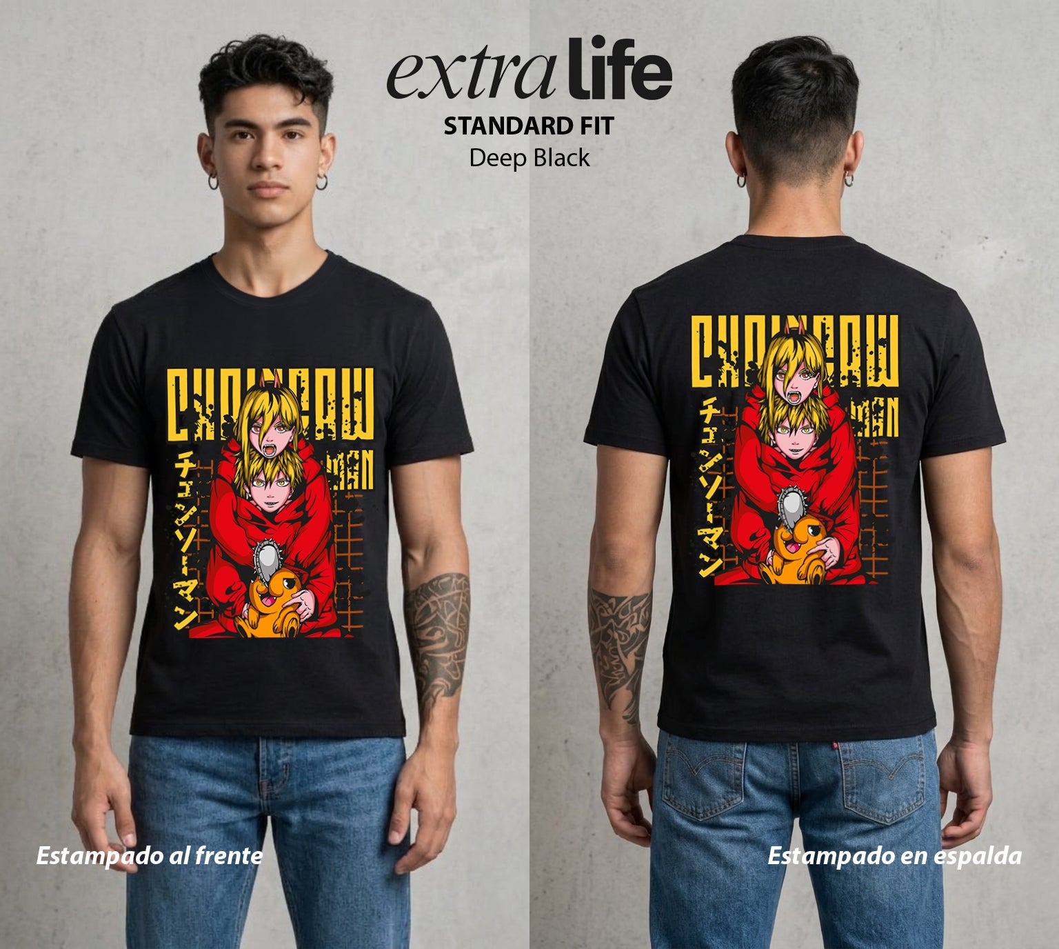 El Contrato Infernal | La Demoniaca Favorita #00430 - Playera Standard Fit | Deep Black - Foto en modelo