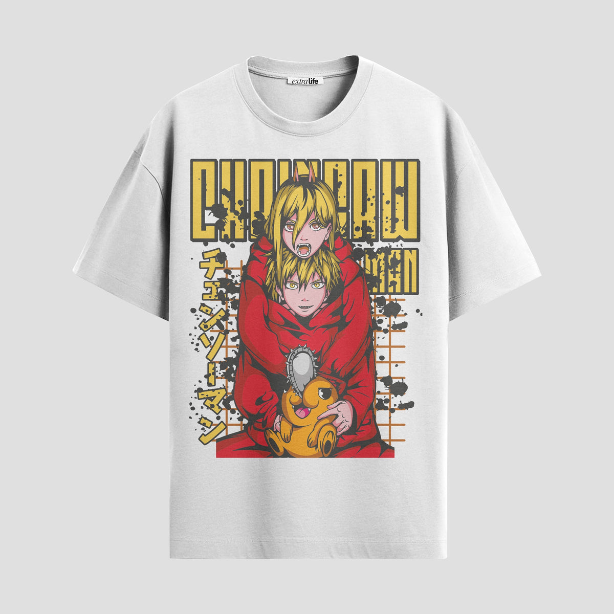 Playera urbana de anime y gaming ExtraLife MX, corte Classic Premium unisex ligero y transpirable en color Deep Black y Pure White, ropa de uso diario para gym y casual.