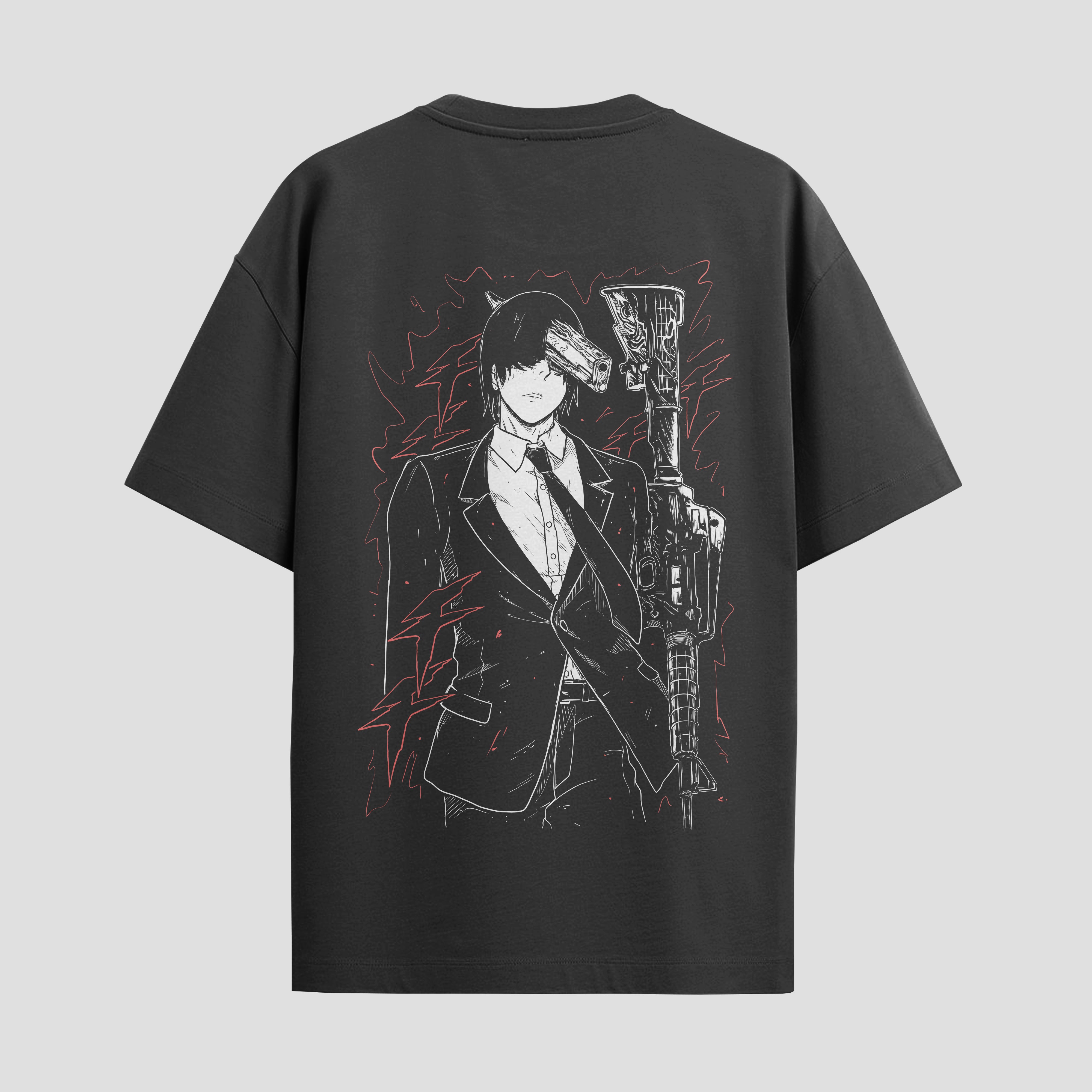 Playera urbana de anime y gaming ExtraLife MX, corte Standard Fit unisex ligero y transpirable en color Deep Black y Pure White, ropa de uso diario para gym y casual.