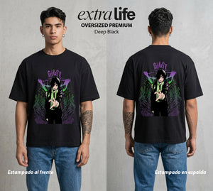 El Contrato Infernal | Las Sierras del Bien #00434 - Playera Oversized Premium | Deep Black - Foto en modelo