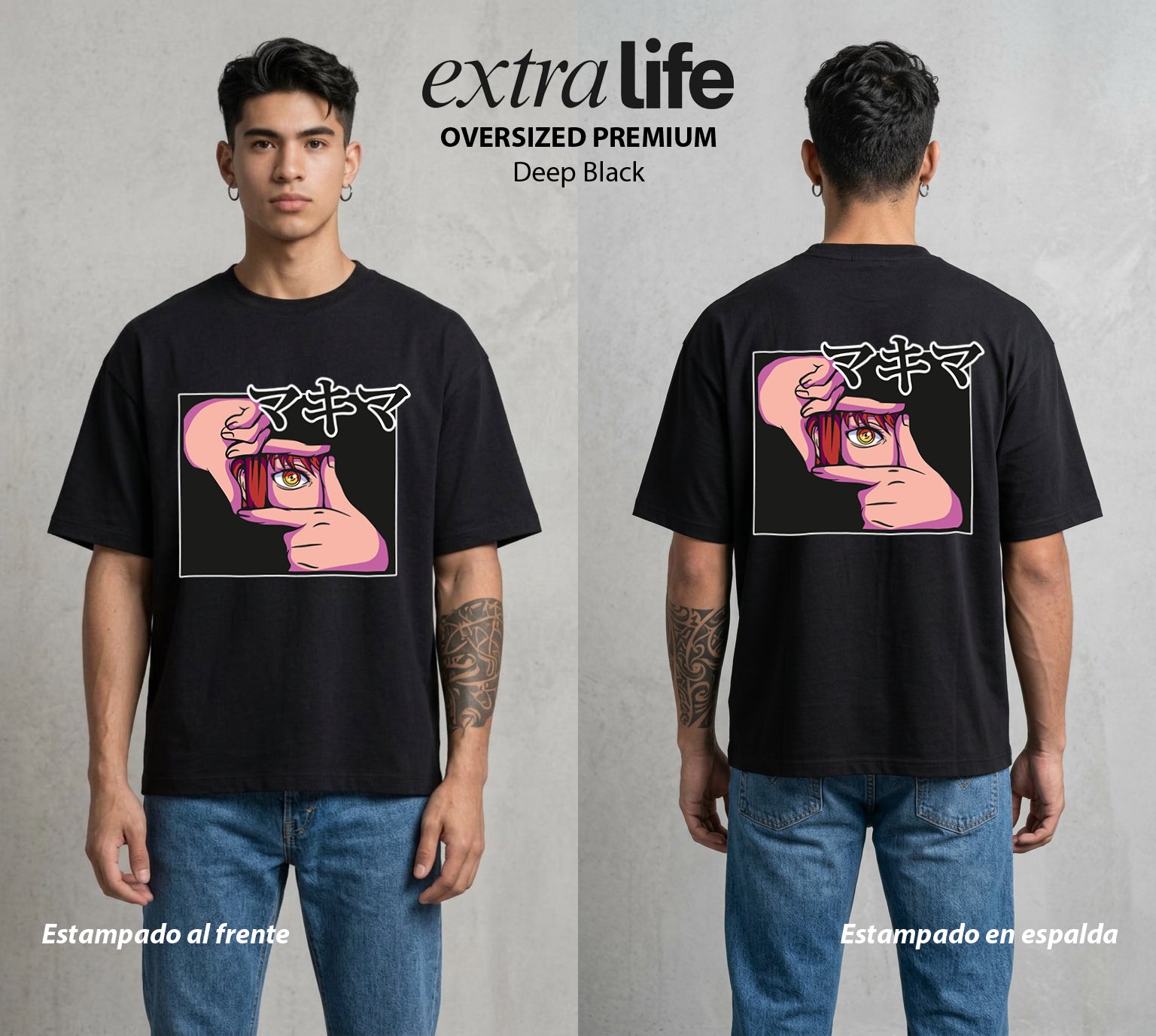 El Contrato Infernal | El Control Absoluto #00439 - Playera Oversized Premium | Deep Black - Foto en modelo