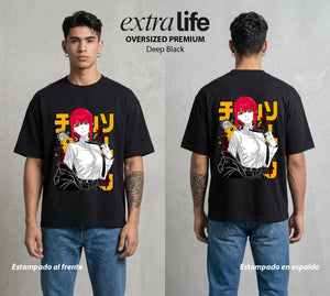 El Contrato Infernal | El Control del Caos #00441 - Playera Oversized Premium | Deep Black - Foto en modelo