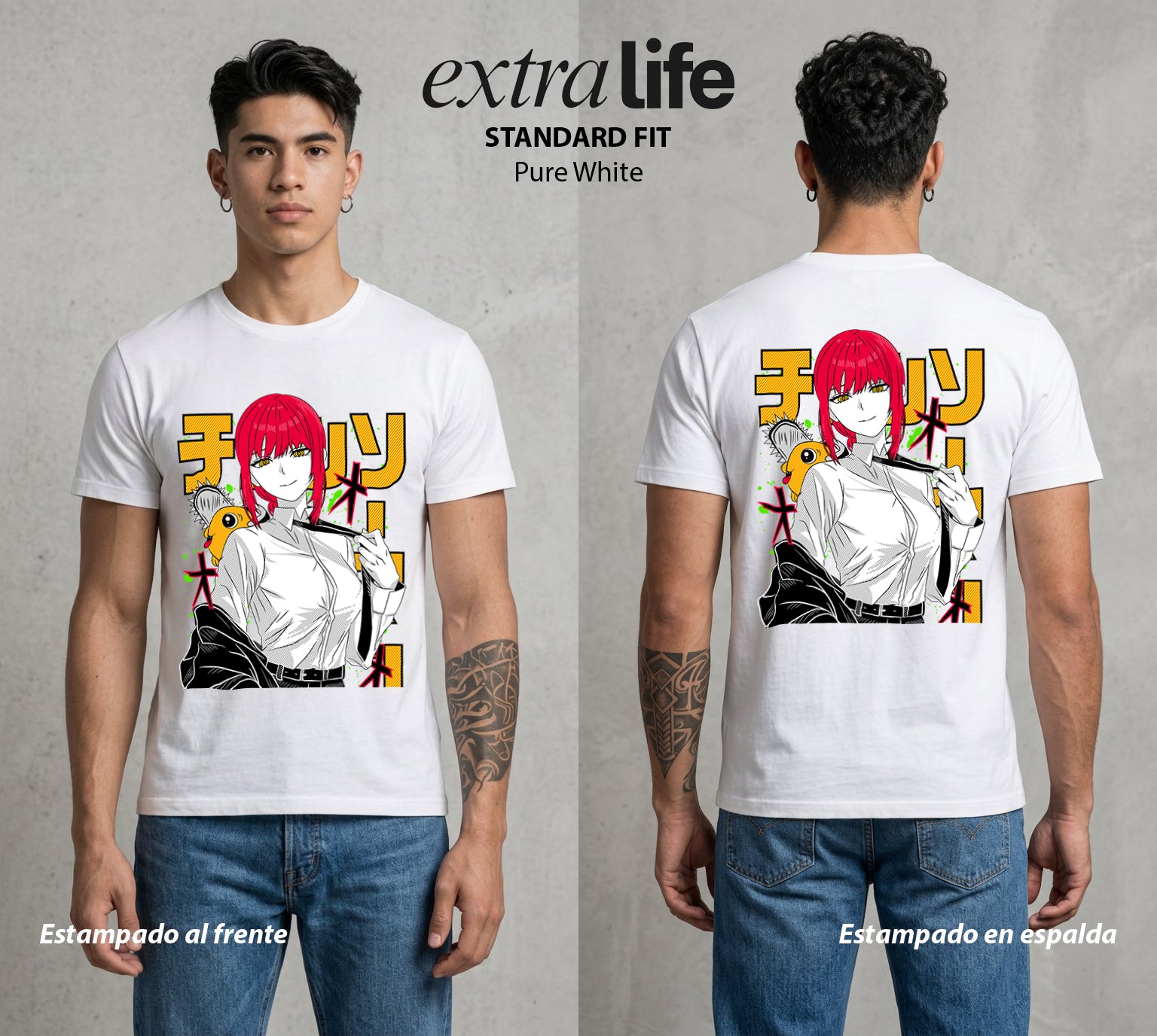 El Contrato Infernal | El Control del Caos #00441 - Playera Standard Fit | Pure White - Foto en modelo