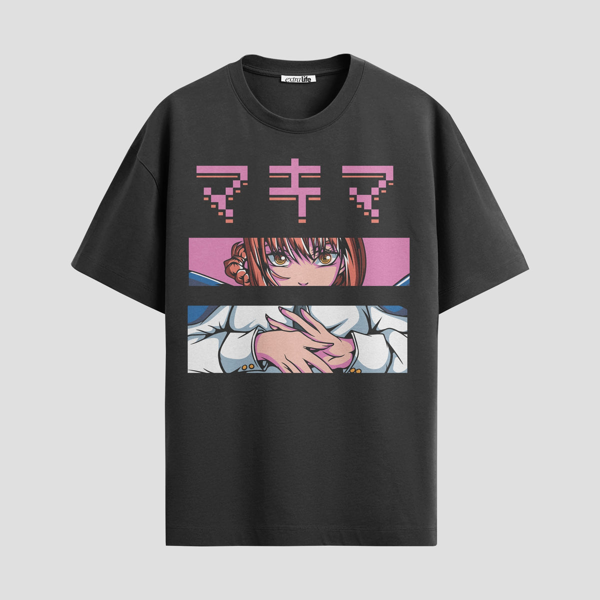 Playera urbana de anime y gaming ExtraLife MX, corte Classic Premium unisex ligero y transpirable en color Deep Black y Pure White, ropa de uso diario para gym y casual.