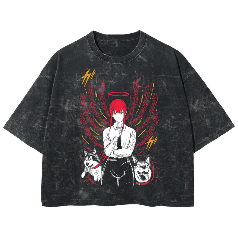 Playera streetwear premium de anime y gaming ExtraLife MX, corte boxy deluxe mineral wash heavyweight en color Acid Wash, moda urbana mexicana de culto.