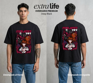 El Contrato Infernal | El Cachorro de Sierra #00446 - Playera Oversized Premium | Deep Black - Foto en modelo