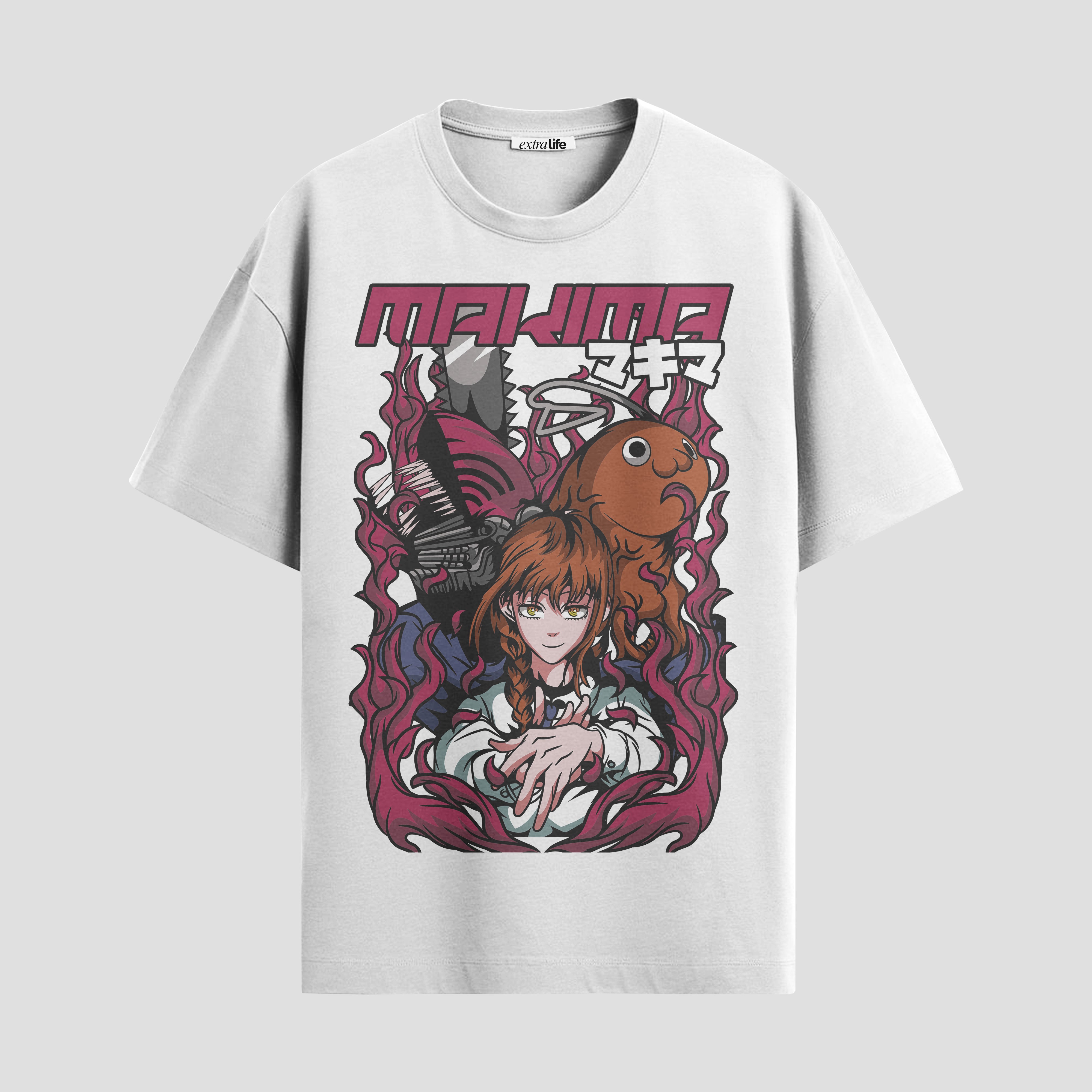 Playera urbana de anime y gaming ExtraLife MX, corte Standard Fit unisex ligero y transpirable en color Deep Black y Pure White, ropa de uso diario para gym y casual.