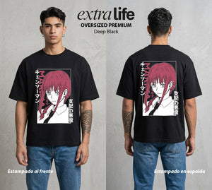El Contrato Infernal | Las Cadenas del Amor #00447 - Playera Oversized Premium | Deep Black - Foto en modelo