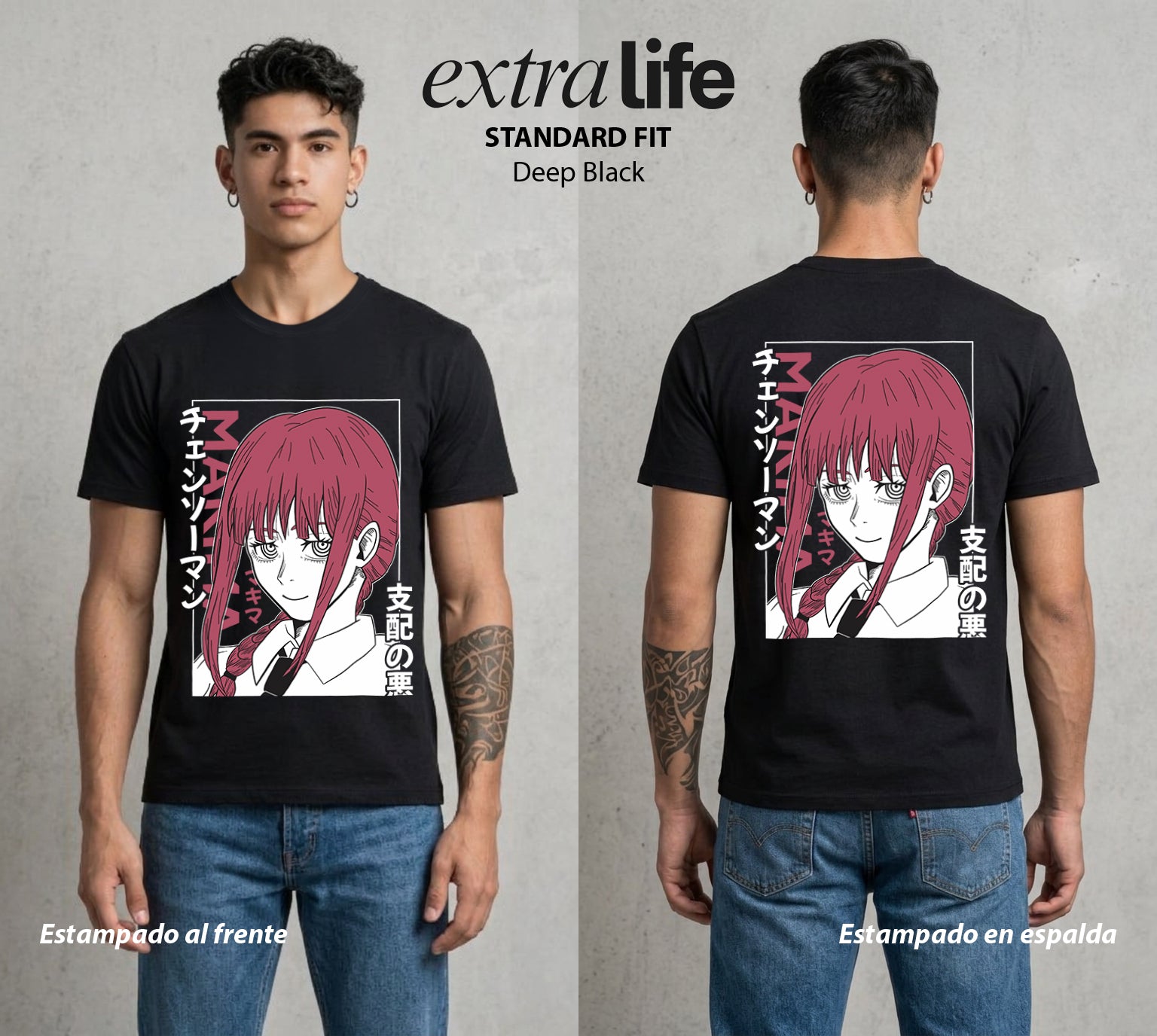 El Contrato Infernal | Las Cadenas del Amor #00447 - Playera Standard Fit | Deep Black - Foto en modelo