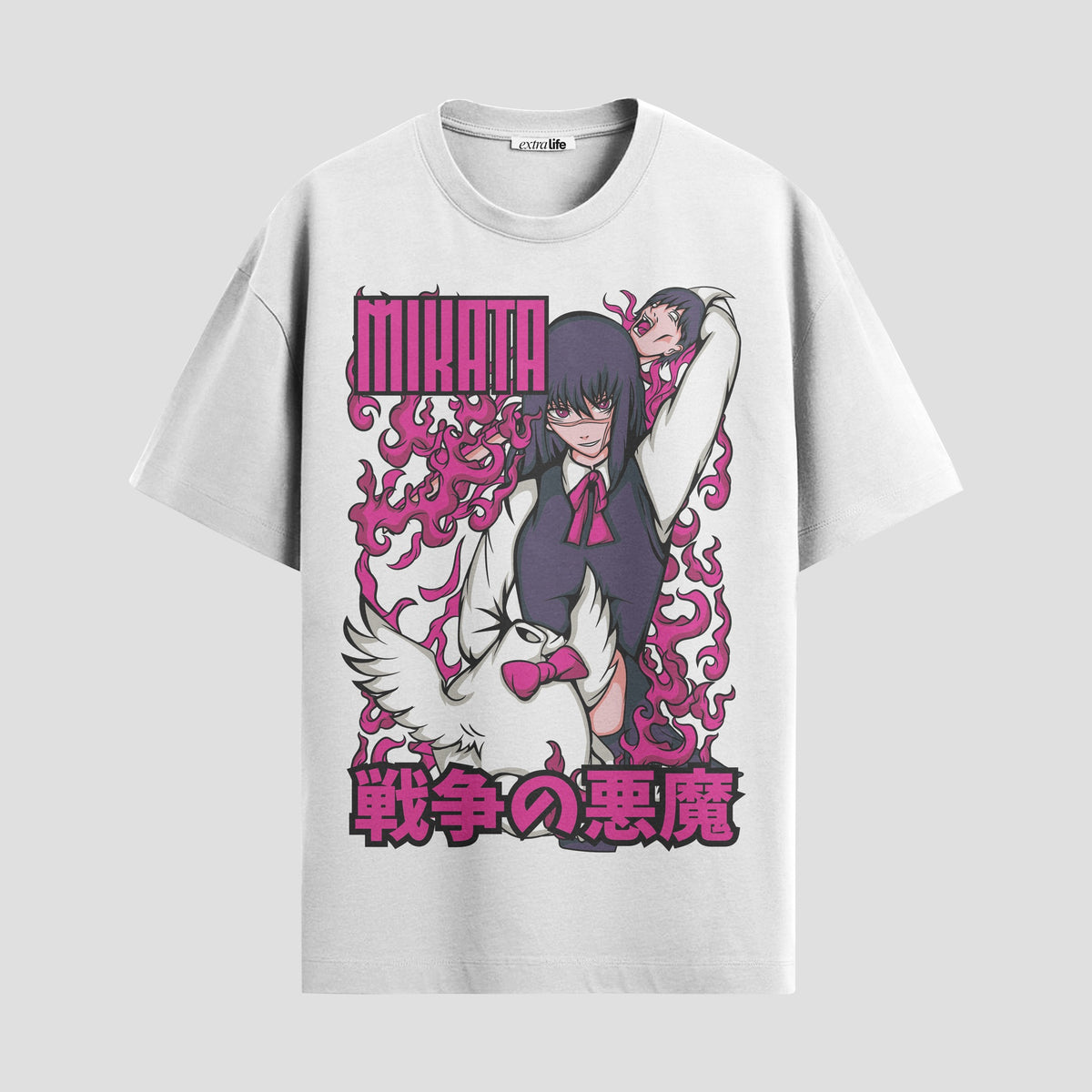 Playera urbana de anime y gaming ExtraLife MX, corte Classic Premium unisex ligero y transpirable en color Deep Black y Pure White, ropa de uso diario para gym y casual.