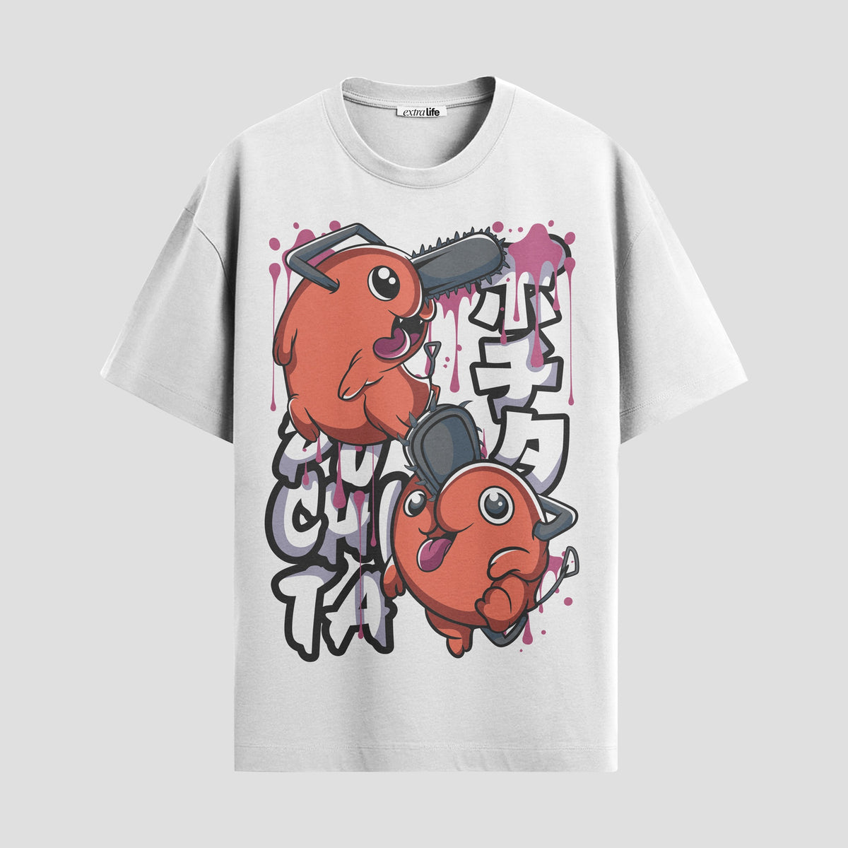 Playera urbana de anime y gaming ExtraLife MX, corte Classic Premium unisex ligero y transpirable en color Deep Black y Pure White, ropa de uso diario para gym y casual.