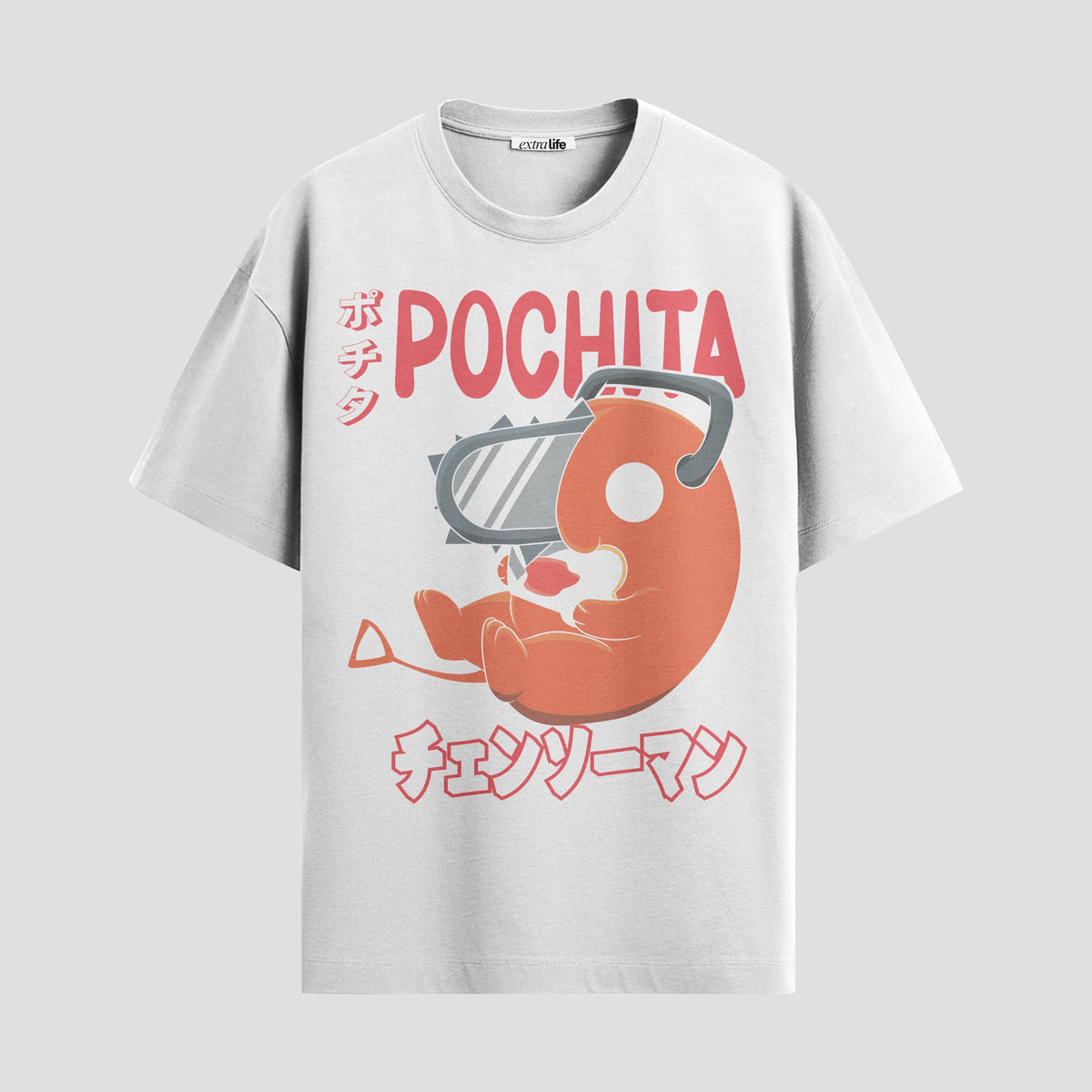 Playera urbana de anime y gaming ExtraLife MX, corte Classic Premium unisex ligero y transpirable en color Deep Black y Pure White, ropa de uso diario para gym y casual.