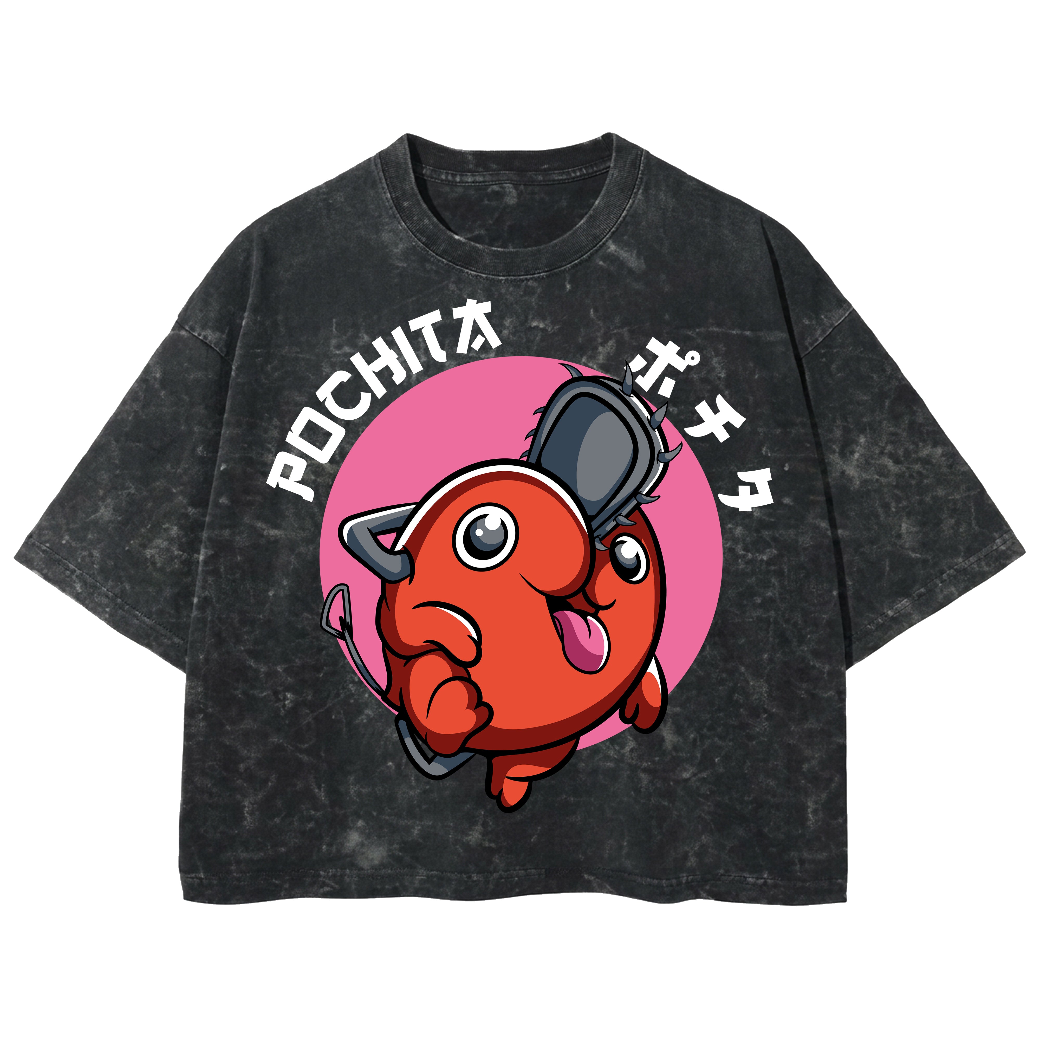 Playera streetwear premium de anime y gaming ExtraLife MX, corte boxy deluxe mineral wash heavyweight en color Acid Wash, moda urbana mexicana de culto.