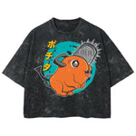 Playera streetwear premium de anime y gaming ExtraLife MX, corte boxy deluxe mineral wash heavyweight en color Acid Wash, moda urbana mexicana de culto.